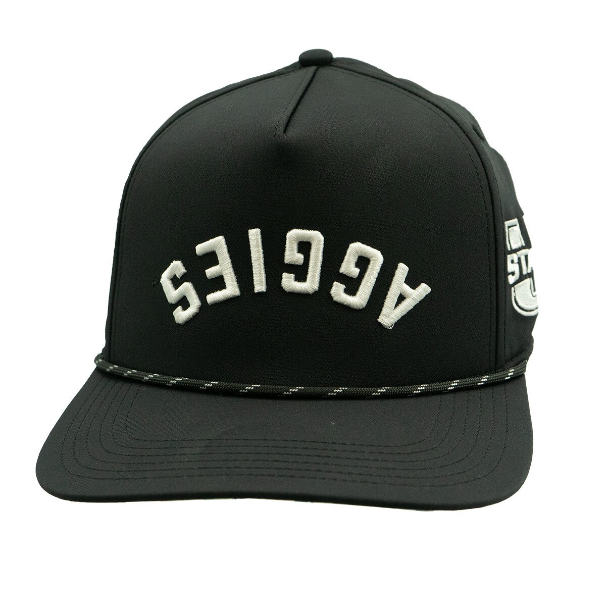 Utah State Aggies Upside Down Rope Cap Black